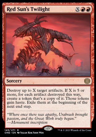 (145) Magic The Gathering Phyrexia: All Will Be One Single: Red Sun's Twilight  Rare