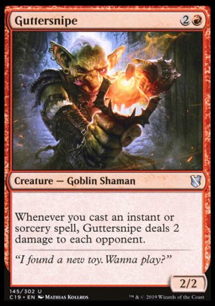 (145) Magic The Gathering Commander 2019 Single: Guttersnipe  Uncommon