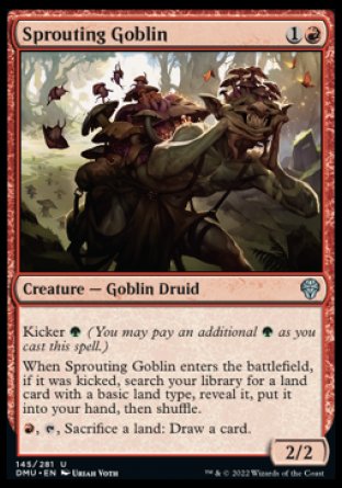 (145) Magic The Gathering Dominaria United Single: Sprouting Goblin Holo Uncommon