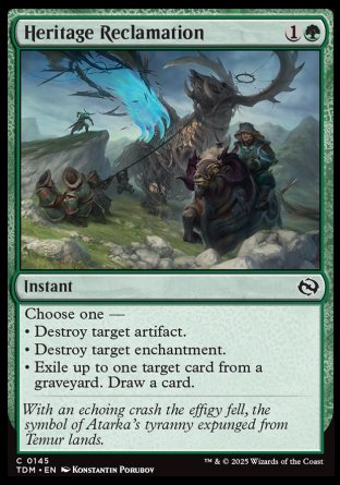 (145) Magic The Gathering Tarkir: Dragonstorm Single: Heritage Reclamation  Common