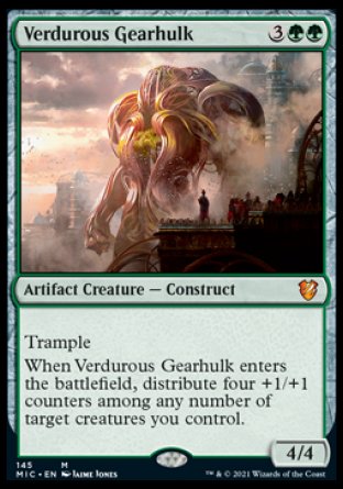 (145) Magic The Gathering Commander: Innistrad: Midnight Hunt Single: Verdurous Gearhulk  Mythic