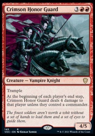 (145) Magic The Gathering Commander: Innistrad: Crimson Vow Single: Crimson Honor Guard  Rare