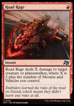 (145) Magic The Gathering Aetherdrift Single: Road Rage  Uncommon