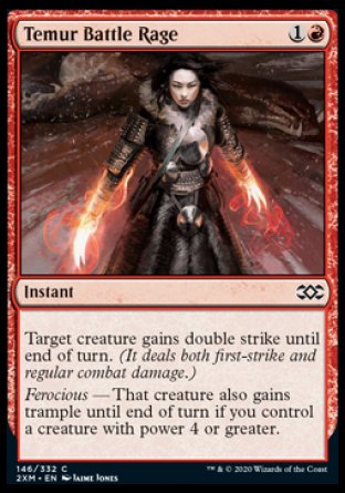 (146/332) Magic The Gathering Double Masters Single: Temur Battle Rage Holo Common