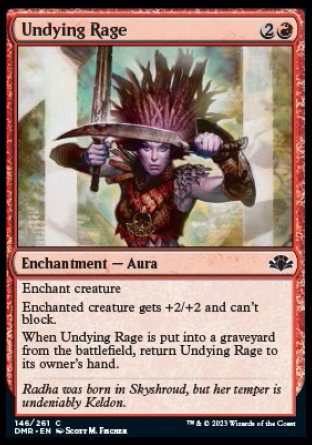 (146) Magic The Gathering Dominaria Remastered Single: Undying Rage Holo Common