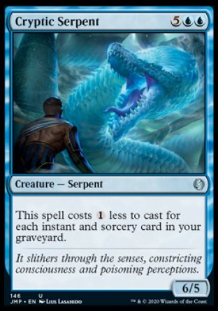 (146) Magic The Gathering Jumpstart Single: Cryptic Serpent  Uncommon