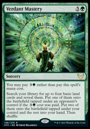 (146) Magic The Gathering Strixhaven: School of Mages Single: Verdant Mastery Holo Rare