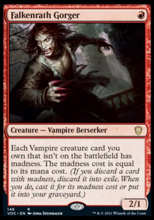 (146) Magic The Gathering Commander: Innistrad: Crimson Vow Single: Falkenrath Gorger  Rare