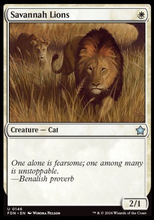 (146) Magic The Gathering Magic: The Gathering Foundations Single: Savannah Lions  Uncommon