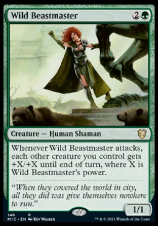 (146) Magic The Gathering Commander: Innistrad: Midnight Hunt Single: Wild Beastmaster  Rare