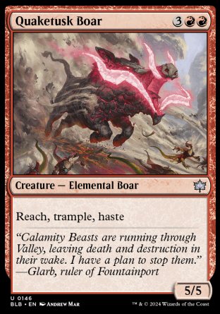 (146) Magic The Gathering Bloomburrow Single: Quaketusk Boar Holo Uncommon