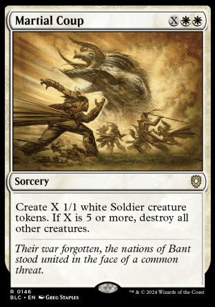 (146) Magic The Gathering Commander: Bloomburrow Single: Martial Coup  Rare