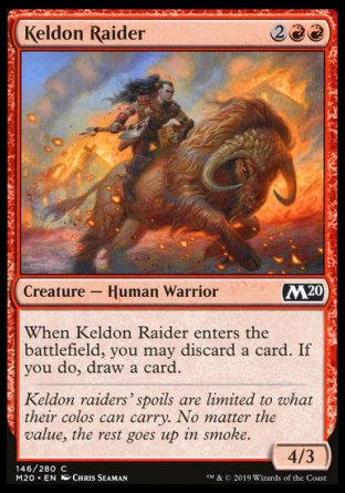 (146/280) Magic The Gathering Core 2020 Single: Keldon Raider  Common