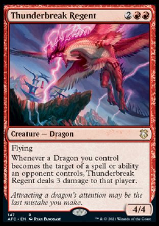 (147) Magic The Gathering Commander: Adventures in the Forgotten Realms Single: Thunderbreak Regent  Rare