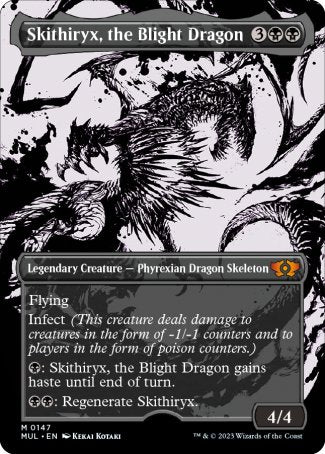 (147) Magic The Gathering Multiverse Legends Single: Skithiryx, the Blight Dragon (V.4) Holo Mythic
