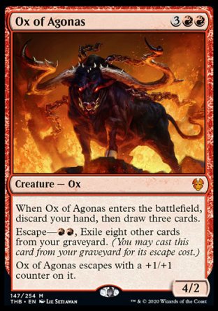 (147/254) Magic The Gathering Theros Beyond Death Single: Ox of Agonas Holo Mythic
