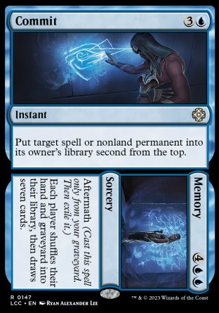 (147) Magic The Gathering Commander: The Lost Caverns of Ixalan Single: Commit // Memory  Rare