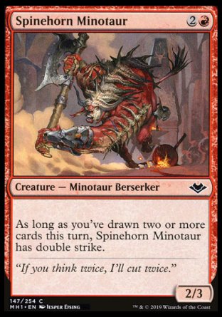 (147/254) Magic The Gathering Modern Horizons Single: Spinehorn Minotaur  Common