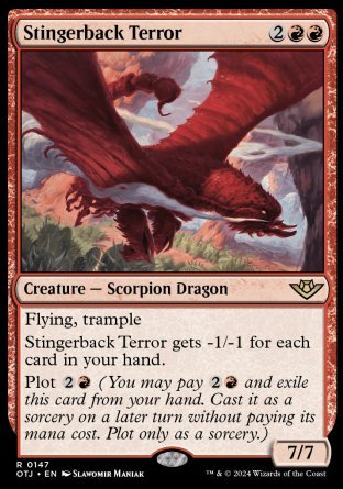 (147) Magic The Gathering Outlaws of Thunder Junction Single: Stingerback Terror  Rare