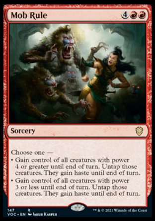 (147) Magic The Gathering Commander: Innistrad: Crimson Vow Single: Mob Rule  Rare