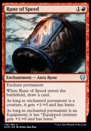 (148/285) Magic The Gathering Kaldheim Single: Rune of Speed Holo Uncommon