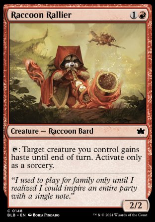 (148) Magic The Gathering Bloomburrow Single: Raccoon Rallier  Common