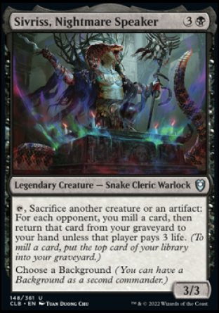 (148) Magic The Gathering Commander Legends: Battle for Baldur's Gate Single: Sivriss, Nightmare Speaker Holo Uncommon