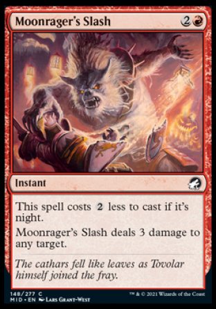 (148) Magic The Gathering Innistrad: Midnight Hunt Single: Moonrager's Slash Holo Common