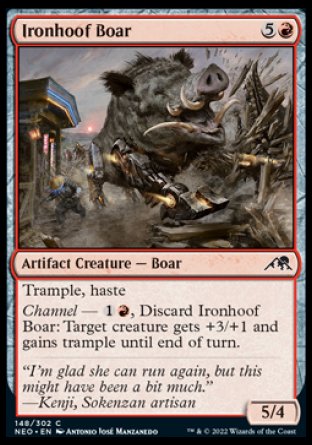 (148) Magic The Gathering Kamigawa: Neon Dynasty Single: Ironhoof Boar  Common