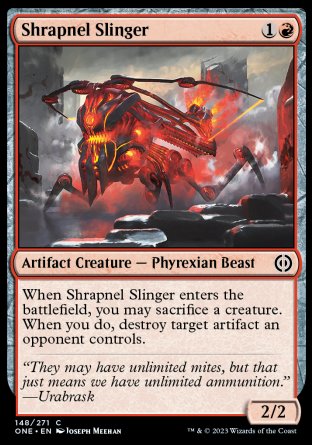 (148) Magic The Gathering Phyrexia: All Will Be One Single: Shrapnel Slinger  Common
