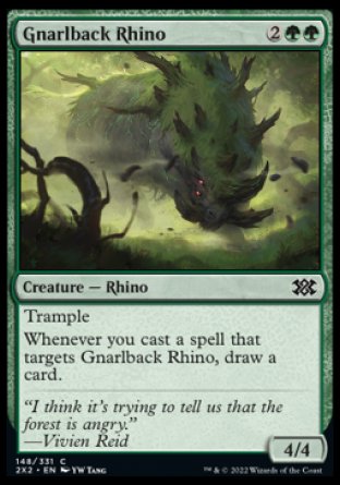 (148) Magic The Gathering Double Masters 2022 Single: Gnarlback Rhino Holo Common