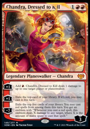 (149) Magic The Gathering Innistrad: Crimson Vow Single: Chandra, Dressed to Kill Holo Mythic