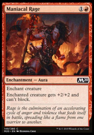 (149/280) Magic The Gathering Core 2020 Single: Maniacal Rage  Common