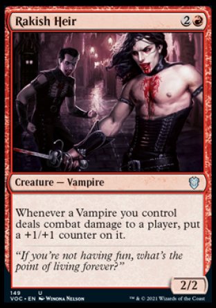 (149) Magic The Gathering Commander: Innistrad: Crimson Vow Single: Rakish Heir  Uncommon
