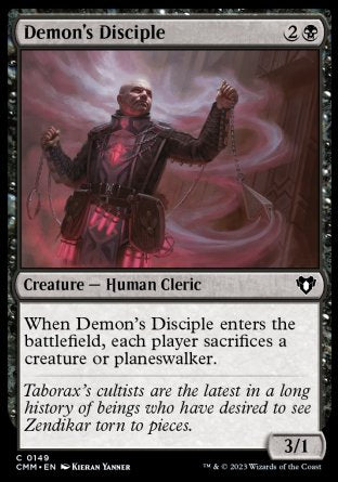 (149) Magic The Gathering Commander Masters Single: Demon's Disciple  Common