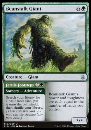 (149/269) Magic The Gathering Throne of Eldraine Single: Beanstalk Giant // Fertile Footsteps  Uncommon