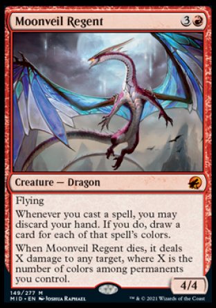 (149) Magic The Gathering Innistrad: Midnight Hunt Single: Moonveil Regent Holo Mythic
