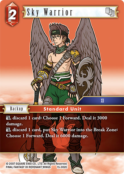 (002) Final Fantasy TCG Crystal Dominion Single: Sky Warrior (15-002) Holo Common