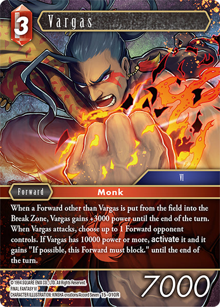 (010) Final Fantasy TCG Crystal Dominion Single: Vargas (15-010) (V.1) Holo Rare