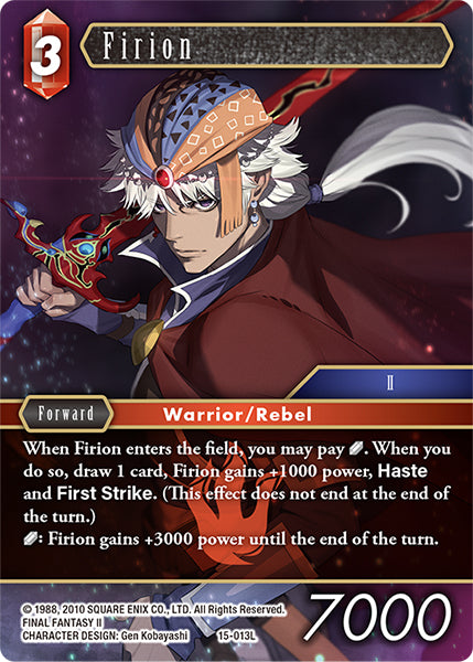 (013) Final Fantasy TCG Crystal Dominion Single: Firion (15-013) (V.1) Holo Legend