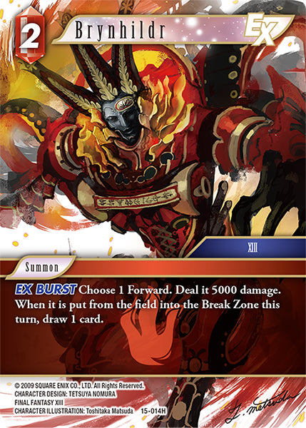 (014) Final Fantasy TCG Crystal Dominion Single: Brynhildr (15-014) (V.1) Holo Hero