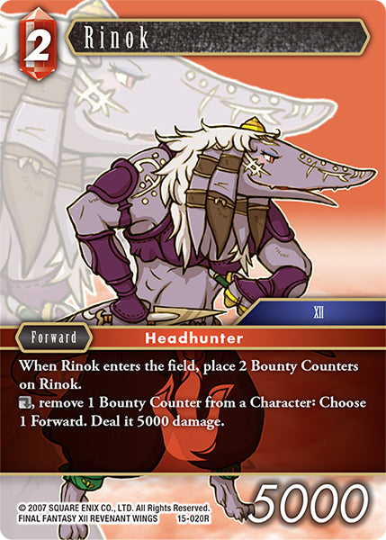 (020) Final Fantasy TCG Crystal Dominion Single: Rinok (15-020)  Rare