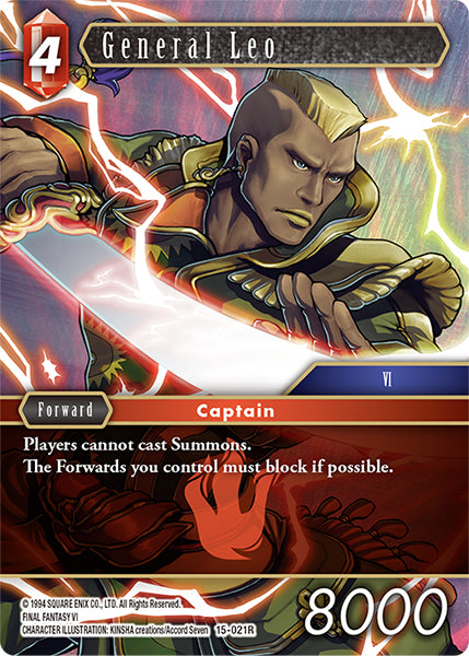 (021) Final Fantasy TCG Crystal Dominion Single: General Leo (15-021) (V.1)  Rare