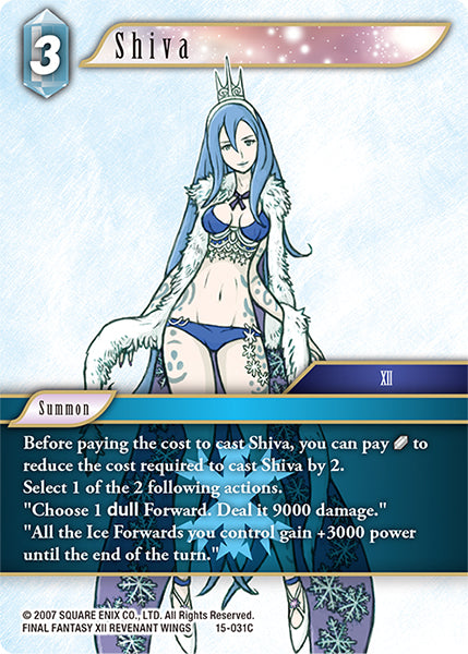 (031) Final Fantasy TCG Crystal Dominion Single: Shiva (15-031)  Common