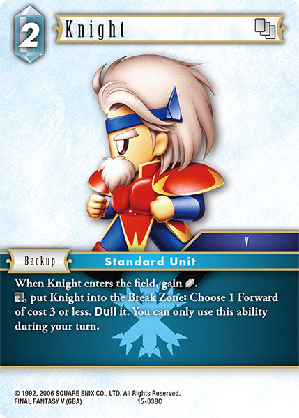 (038) Final Fantasy TCG Crystal Dominion Single: Knight (15-038)  Common