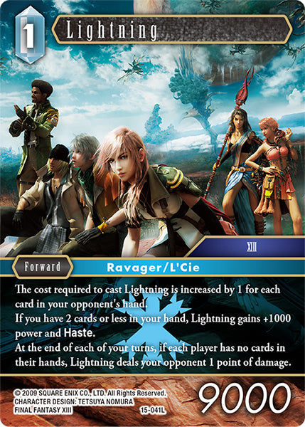 (041) Final Fantasy TCG Crystal Dominion Single: Lightning (15-041) Holo Legend
