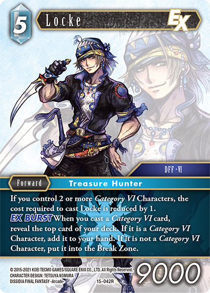 (042) Final Fantasy TCG Crystal Dominion Single: Locke (15-042) Holo Rare