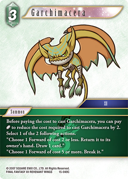 (049) Final Fantasy TCG Crystal Dominion Single: Garchimacera (15-049) Holo Common