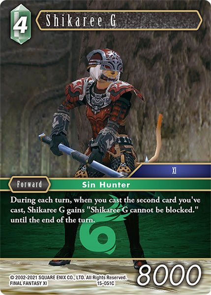 (051) Final Fantasy TCG Crystal Dominion Single: Shikaree G (15-051) Holo Common