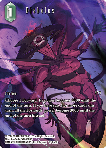 (053) Final Fantasy TCG Crystal Dominion Single: Diabolos (15-053) (V.2) Holo Hero